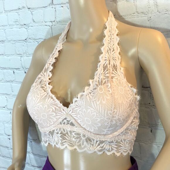 PINK Victoria's Secret Lightly Lined Bralette Pink Floral Small S - Picture 3 of 14